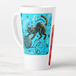 Two-Sided Neon Cat Milchtasse