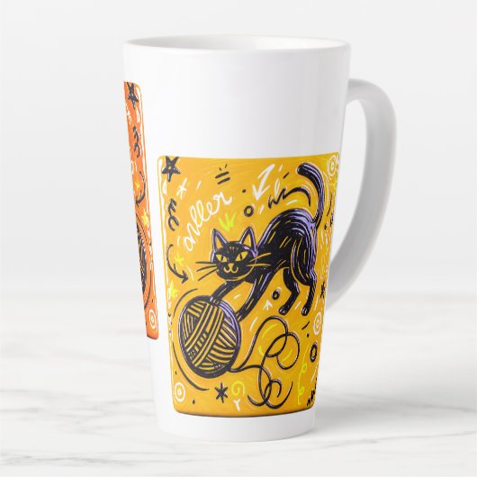 Two-Sided Neon Cat Milchtasse (Rechte Ecke)