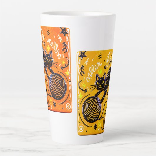 Two-Sided Neon Cat Milchtasse (Vorderseite)