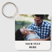 Two Sided Square Photo Keychain - Your Text Here Schlüsselanhänger (Vorderseite)