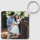 Two Sided Square Photo Keychain - Your Text Here Schlüsselanhänger (Rückseite)