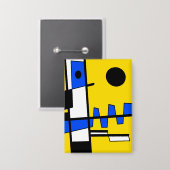 Two Sides Of Ethnicity Yellow Blue Black White Button (Vorderseite/Rückseite)
