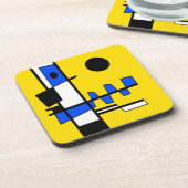 Two Sides Of Ethnicity Yellow Blue Black White Getränkeuntersetzer (Linke Seite)