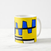 Two Sides Of Ethnicity Yellow Blue Black White Kaffeetasse (VorderseiteRechts)