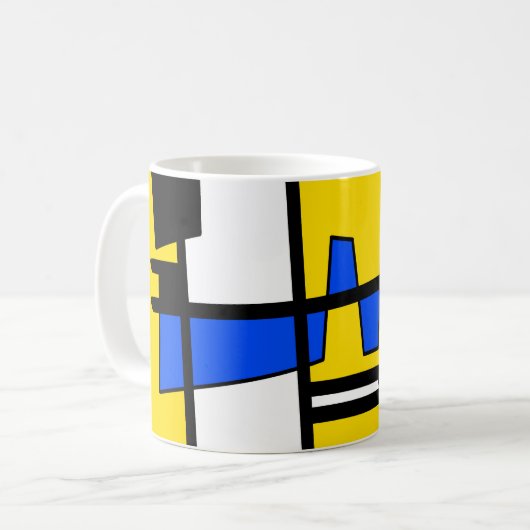Two Sides Of Ethnicity Yellow Blue Black White Kaffeetasse (Vorderseite Links)