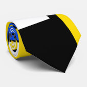 Two Sides Of Ethnicity Yellow Blue Black White Krawatte (Gerollt)