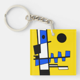 Two Sides Of Ethnicity Yellow Blue Black White Schlüsselanhänger