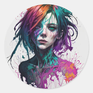 Two Sides Runder Aufkleber