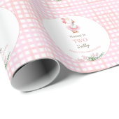 Two Silly Goose 2. Geburtstag Pink Geschenkpapier (Rolleneckpunkt)