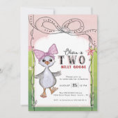 Two Silly Goose 2nd Birthday Invitation Einladung (Vorderseite)
