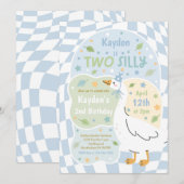 Two Silly Goose 2nd Birthday Party Spring Birthday Einladung (Vorne/Hinten)