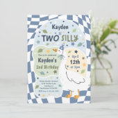 Two Silly Goose 2nd Birthday Party Spring Birthday Einladung (Stehend Vorderseite)