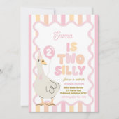 Two Silly Goose 2nd Birthday Party Spring Birthday Einladung (Vorderseite)