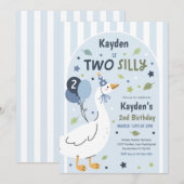 Two Silly Goose 2nd Birthday Party Spring Birthday Einladung (Vorne/Hinten)