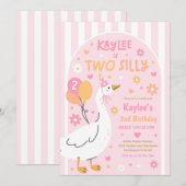 Two Silly Goose 2nd Birthday Party Spring Birthday Einladung (Vorne/Hinten)