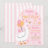 Two Silly Goose 2nd Birthday Party Spring Birthday Einladung (Vorne/Hinten)