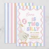 Two Silly Goose 2nd Birthday Party Spring Birthday Einladung (Vorne/Hinten)