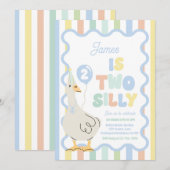 Two Silly Goose 2nd Birthday Party Spring Birthday Einladung (Vorne/Hinten)