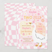 Two Silly Goose 2nd Birthday Party Spring Birthday Einladung (Vorne/Hinten)