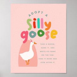 Two Silly Goose Birthday Adoption Station Poster