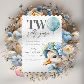 Two Silly Goose Boy 2nd Birthday Invitation Einladung