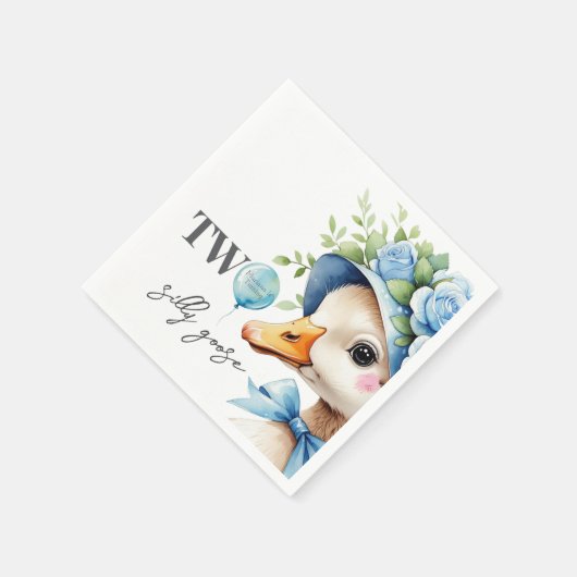 Two Silly Goose Boy Birthday  Serviette (Ecke)