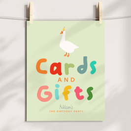 Two Silly goose Cards and Gifts Birthday Sign Poster