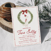 Two Silly Goose Christmas Red Bow 2nd Birthday Einladung