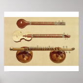 Two sitars and a rudra vina, Indian, from 'Musical Poster (Vorne)