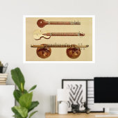 Two sitars and a rudra vina, Indian, from 'Musical Poster (Heimbüro)