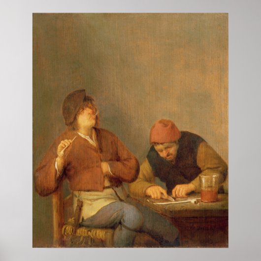 Two Smokers in an Interior, 1643 Poster (Vorne)