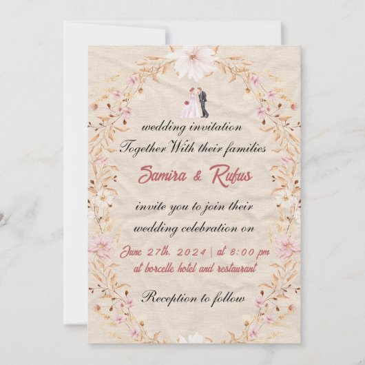 Two Souls, One Heartbeat Invitation Einladung (Vorderseite)