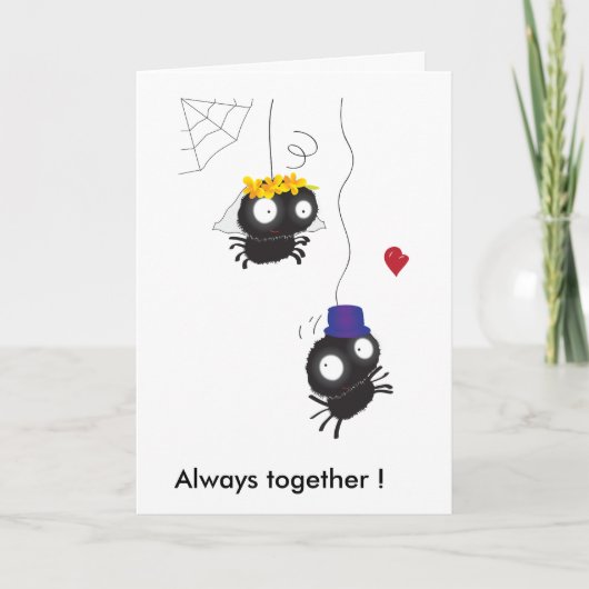 two spiders wedding, Always together ! Karte (Vorderseite)
