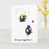 two spiders wedding, Always together ! Karte (Gelbe Blume)