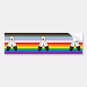 Two-Spirit-LGBTQ+-Progress-Pride-Flagge Autoaufkleber