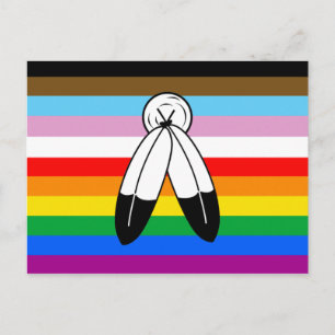 Two-Spirit-LGBTQ+-Progress-Pride-Flagge Postkarte