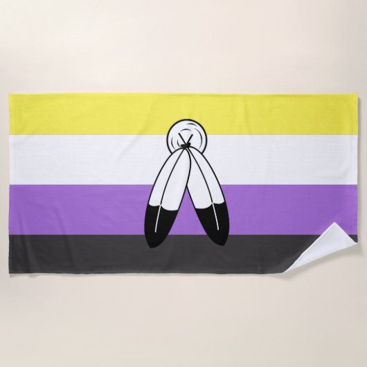 Two-Spirit Nonbinary-Stolzflagge Strandtuch (Vorderseite)