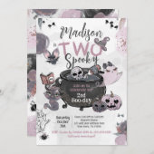 TWO Spooky 2nd Birthday Halloween Einladung (Vorne/Hinten)