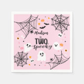 Two Spooky Cute Ghost Pink Halloween Serviette (Vorderseite)