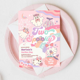 Two Spooky Halloween Groovy Daisy 2nd Birthday Einladung