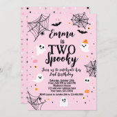 Two Spooky Pink Halloween  Einladung (Vorne/Hinten)