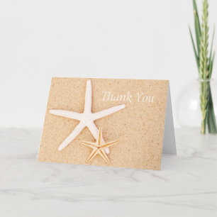 Two Starfish on a Beach Thank You Card Dankeskarte