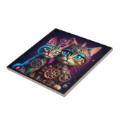 Two Steampunk Kittens Pose Fliese (Seite)