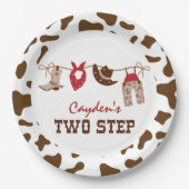 Two Step Rodeo Western Cowboy 2. Geburtstag Pappteller (Vorderseite)