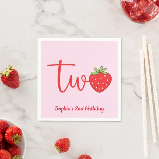 Two Strawberry Birthday Serviette (Beispiel)