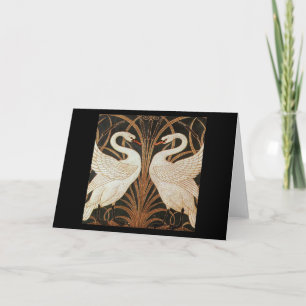 Two Swans by Walter Crane vintage illustriert Karte