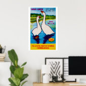Two Swans Matchbox Art Print, Indian Vintage Folk Poster (Heimbüro)