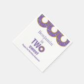 Two Sweet 2nd Birthday Purple Donut Party Serviette (Ecke)