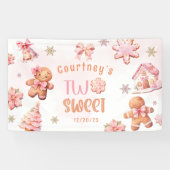 Two Sweet Christmas Cookie 2nd Birthday Banner (Horizontal)