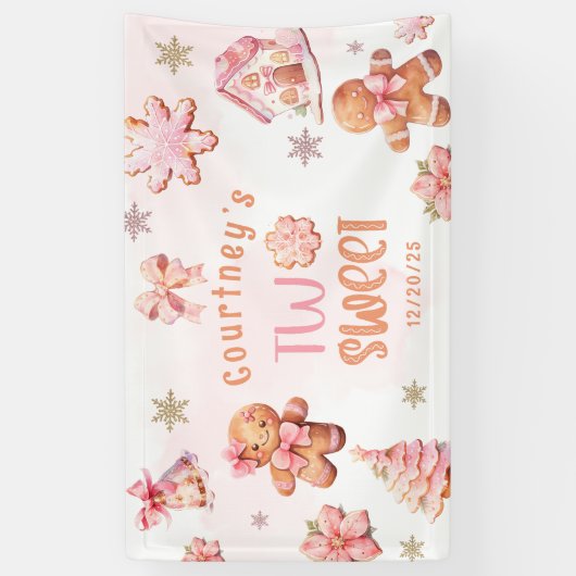 Two Sweet Christmas Cookie 2nd Birthday Banner (Vertikal)